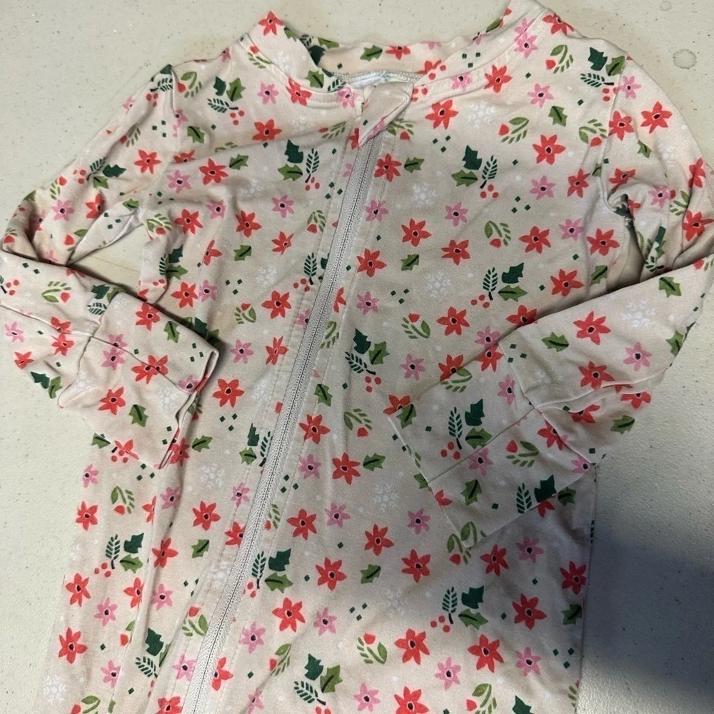 WILDBIRD Girls Zip modal adorable whimsical cottagecore floral onesie 6-12mths